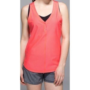 Lululemon Sheer Perforated Mesh  Var-City Tank Electric Coral